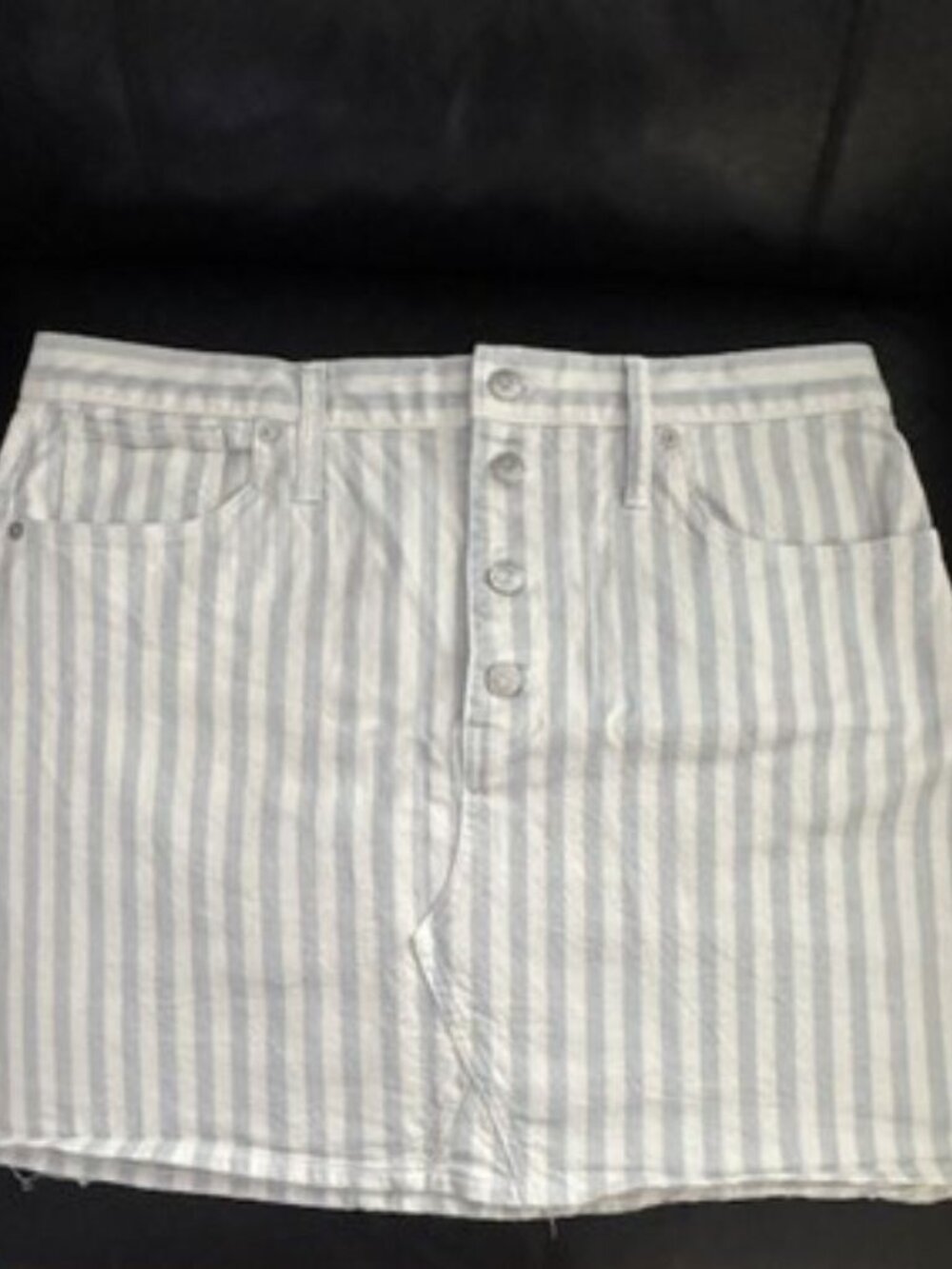 Madewell Denim Blue and White Stripe Skirt - Size 32
